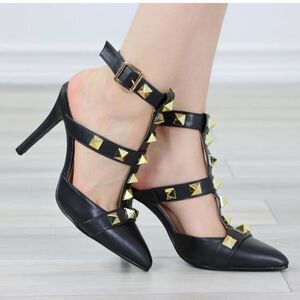 Nicole Miller NY Women’s Studded Heel with Strap A9